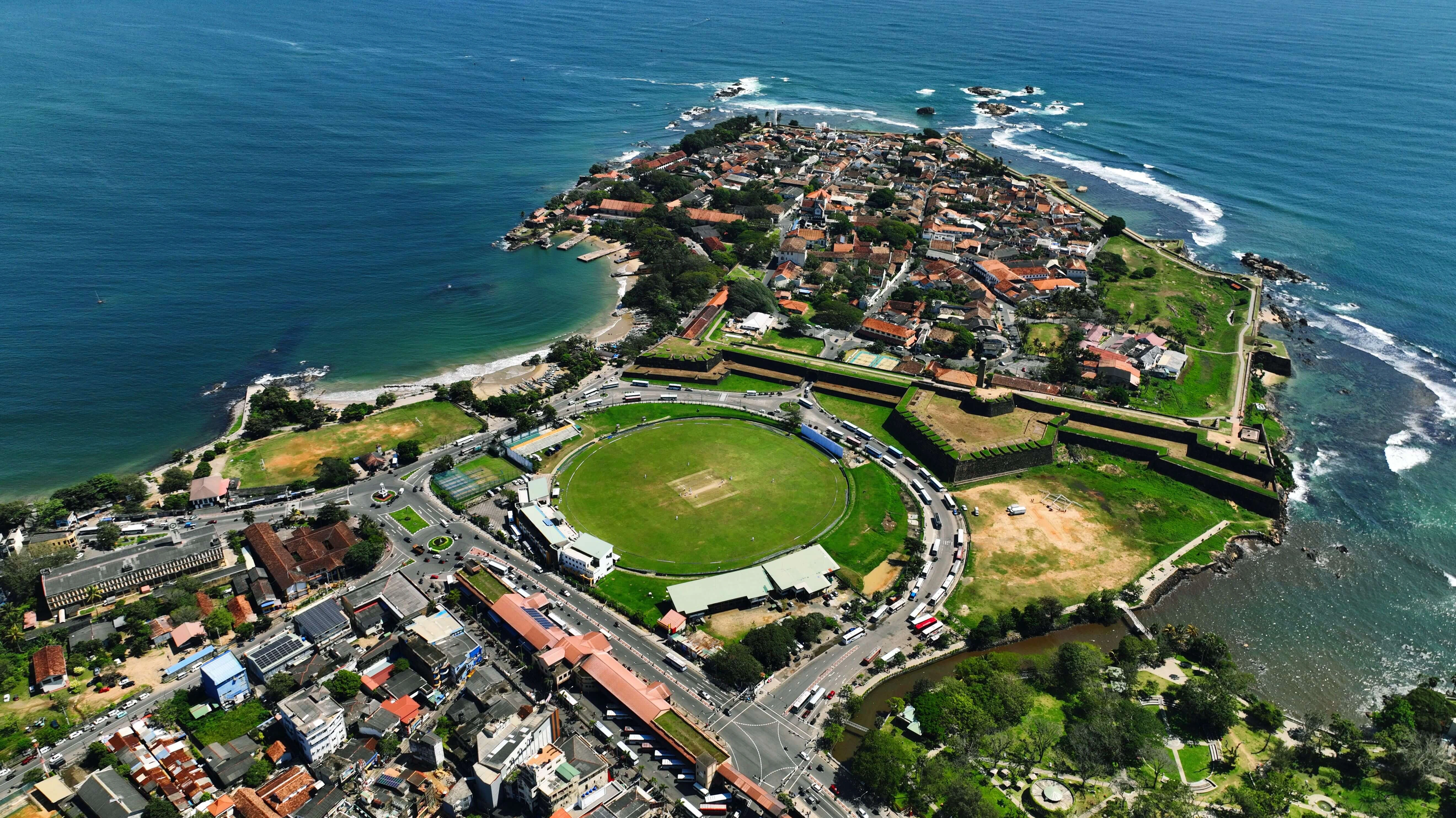 Galle Cricket Club aerial view